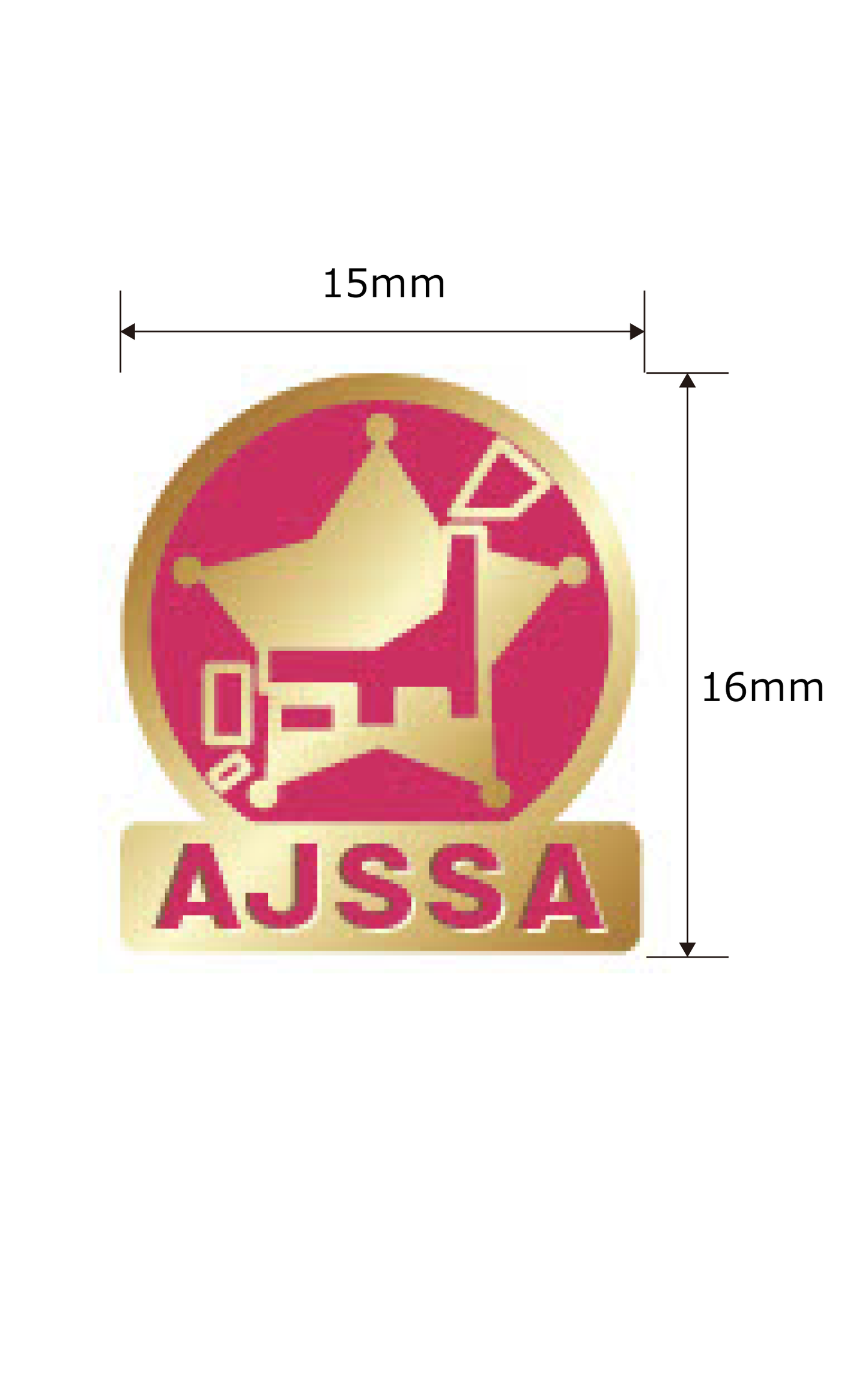 ピンバッジ AJSSA (エンジ)